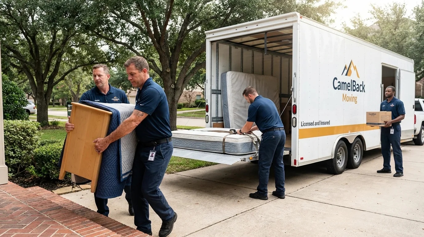 Crew loading residential truck for cross-state move from Pueblo, CO