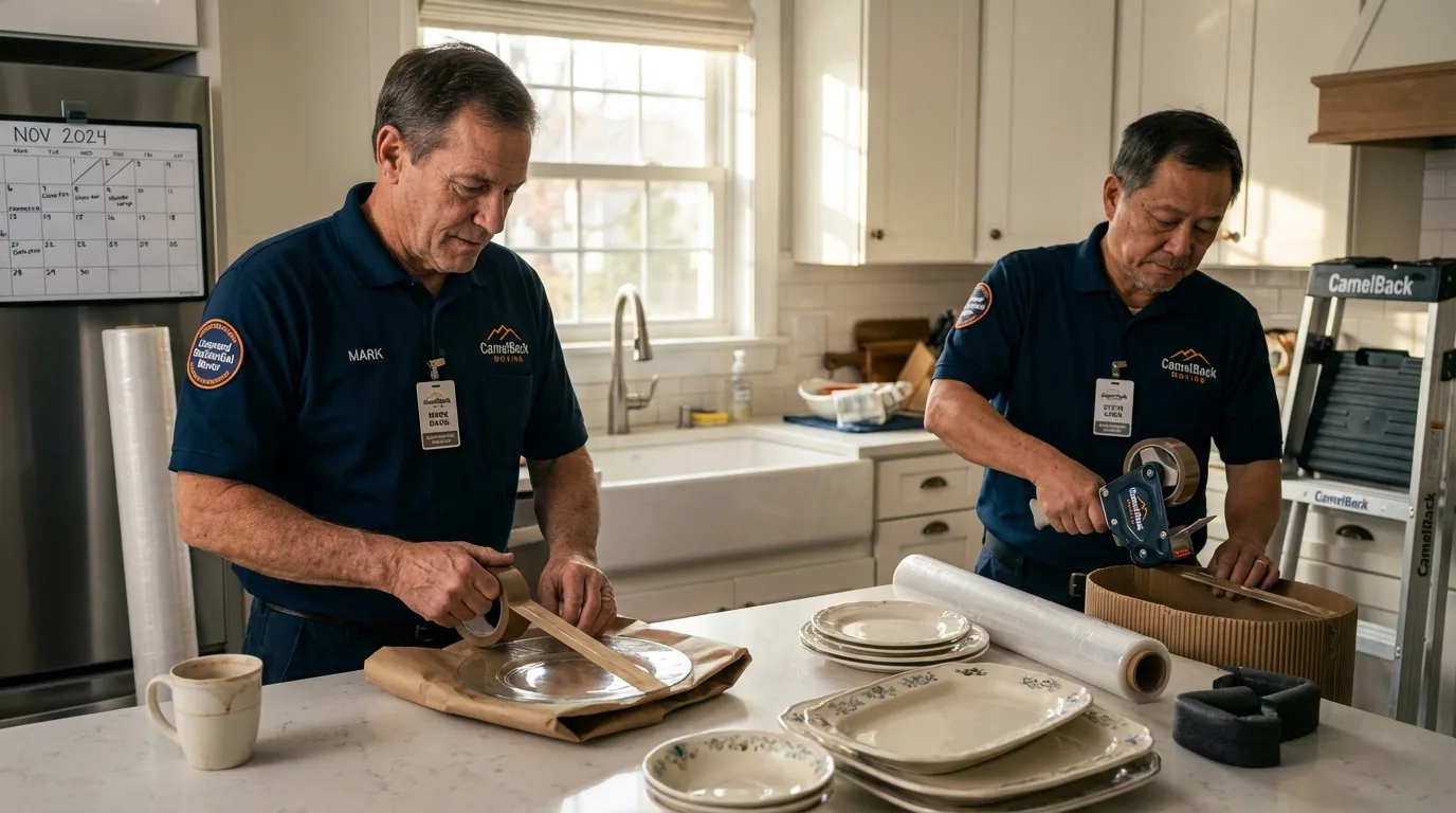 Professional crew packing kitchen dishware in Pueblo, CO